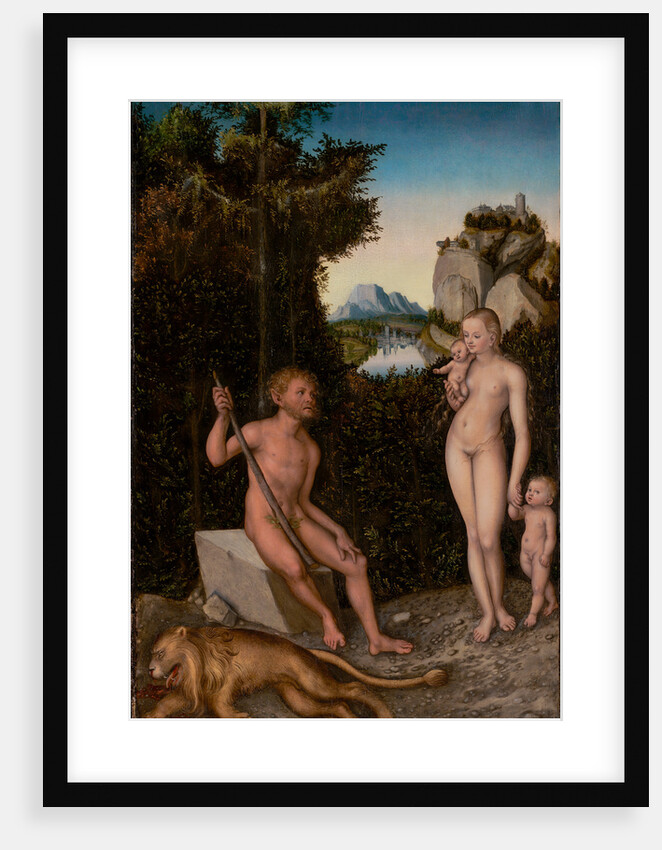 A Faun and His Family with a Slain Lion by Lucas Cranach the Elder
