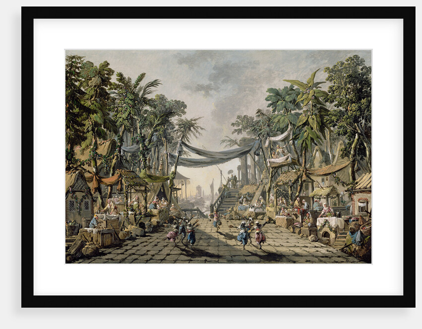 Market Scene in an Imaginary Oriental Port by Jean-Baptiste Pillement
