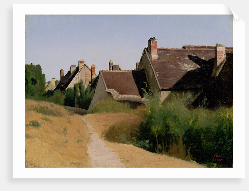 Houses near Orléans by Jean-Baptiste-Camille Corot