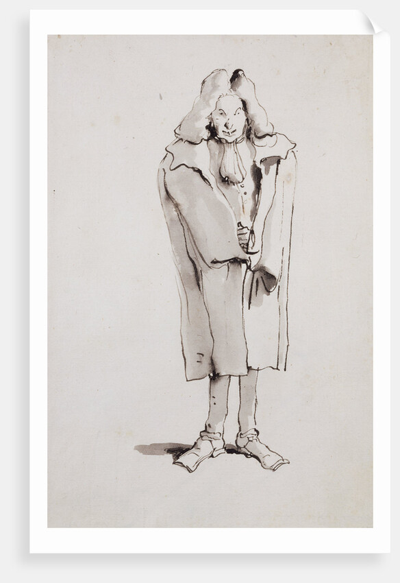 Caricature of a Man Wearing an Overcoat by Giovanni Battista Tiepolo