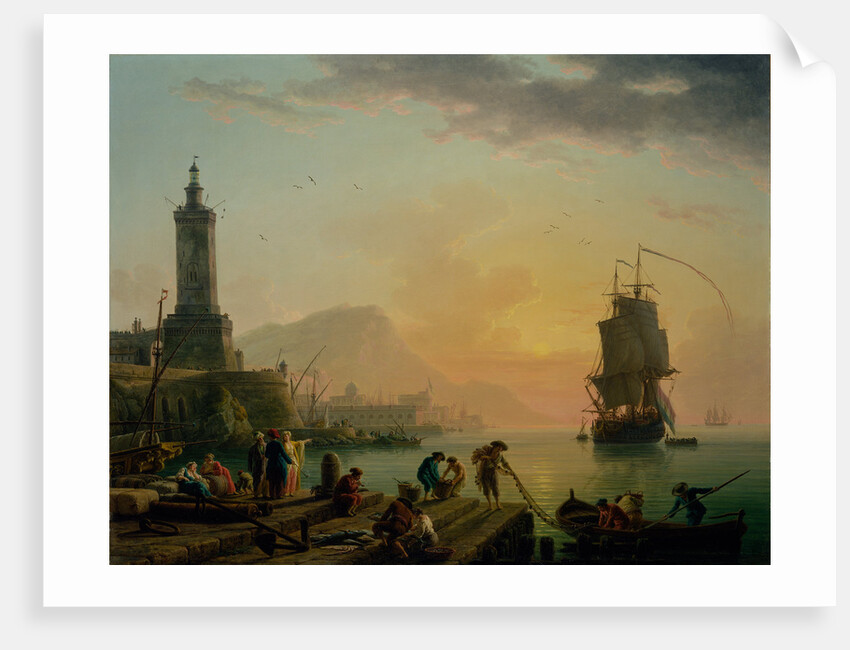 A Calm at a Mediterranean Port by Claude-Joseph Vernet