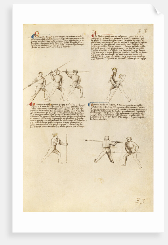 Combat with Sword, Staff, and Lance by Fiore Furlan dei Liberi da Premariacco