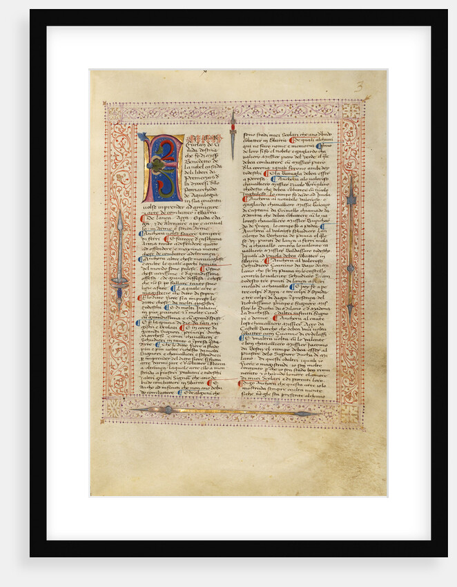 Decorated Text Page by Fiore Furlan dei Liberi da Premariacco