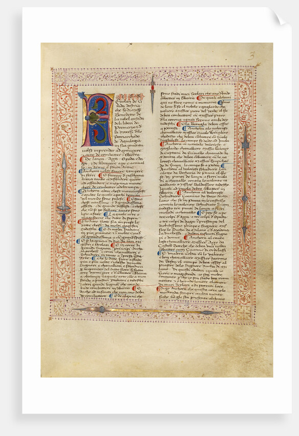 Decorated Text Page by Fiore Furlan dei Liberi da Premariacco
