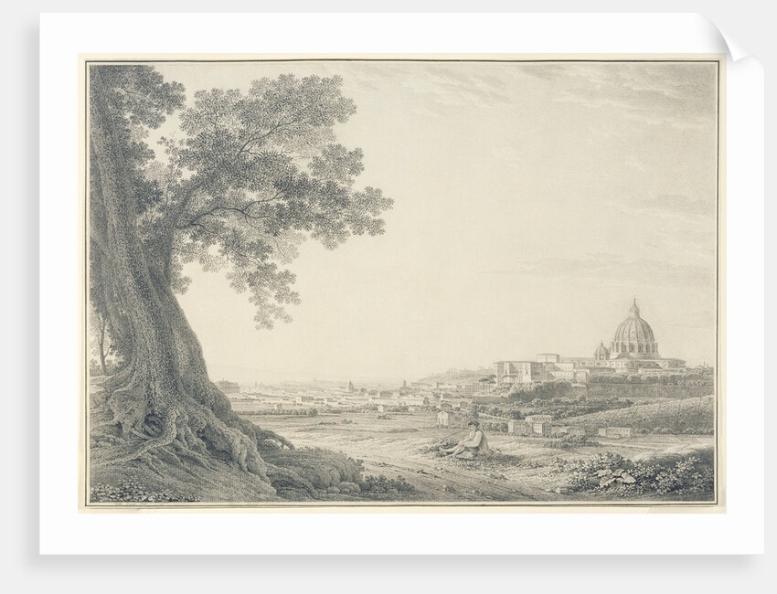 An extensive view of Rome from the Orti della Pineta Sacchetti by Giovanni Battista Lusieri