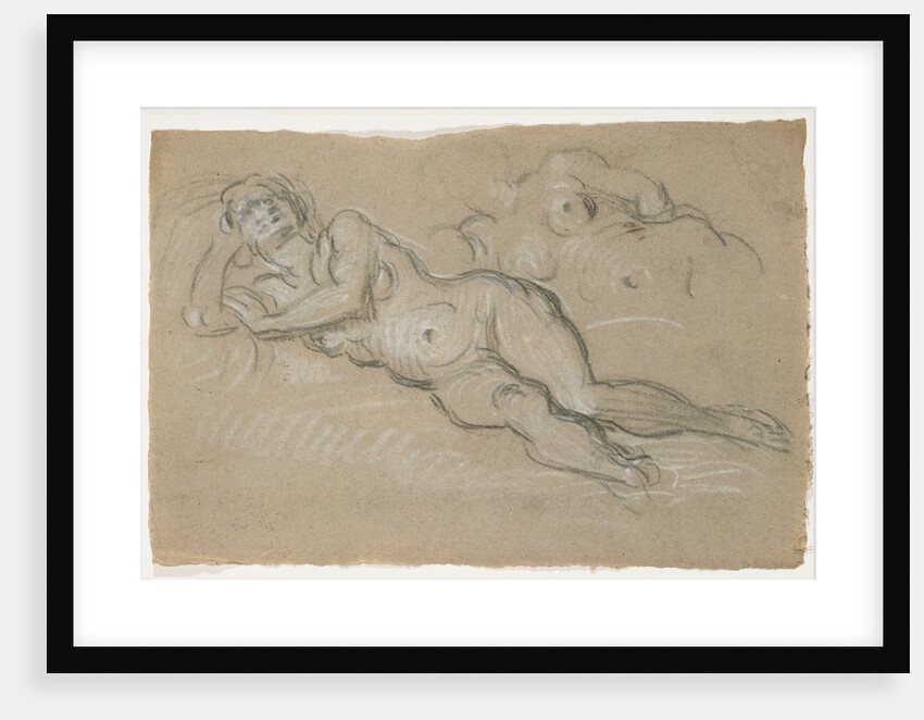 Two Studies of a Reclining Female Nude by Domenico Tintoretto