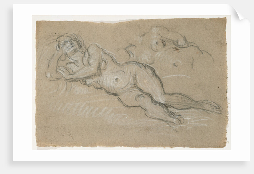 Two Studies of a Reclining Female Nude by Domenico Tintoretto