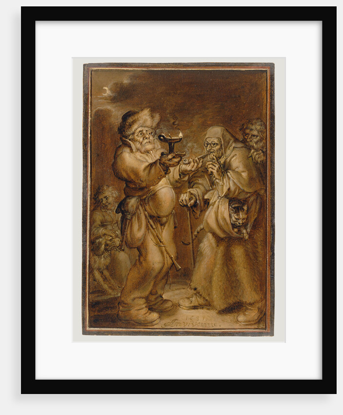 Moralizing Scene with an Old Woman and a Man by Adriaen van de Venne