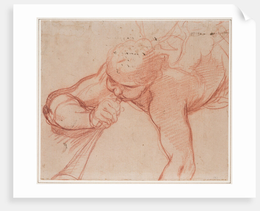 An Angel Blowing a Trumpet (recto), The Virgin and Child with Kneeling Saints (verso) by Mattia Preti