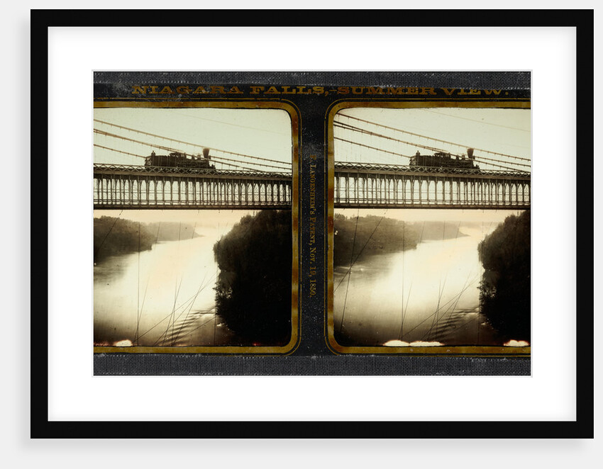 Niagara Falls, Summer View, Suspension Bridge, and Falls in the Distance by Langenheim Brothers [Frederick and William Langenheim]