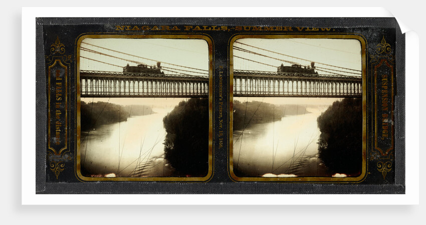 Niagara Falls, Summer View, Suspension Bridge, and Falls in the Distance by Langenheim Brothers [Frederick and William Langenheim]