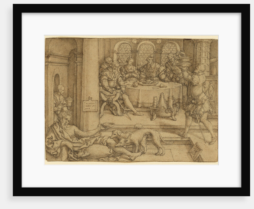 Lazarus Begging for Crumbs from Dives's Table by Heinrich Aldegrever