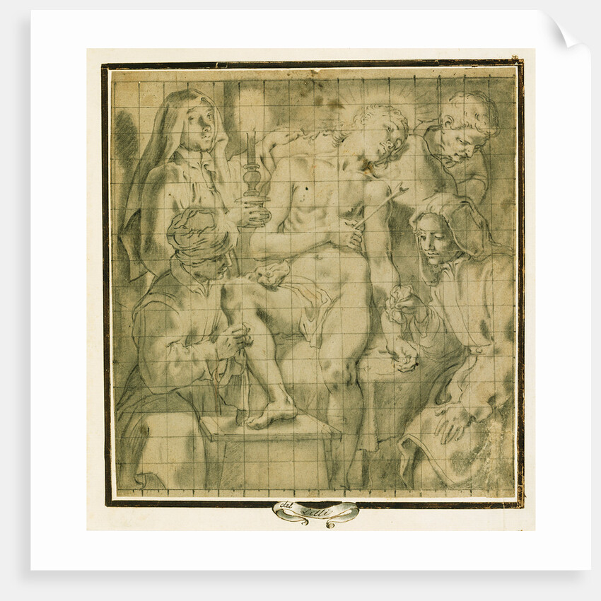 Figures Tending to the Wounded Saint Sebastian by Andrea Lilio