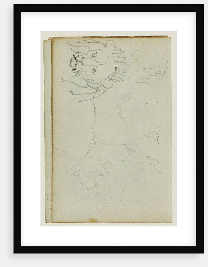 Lion walking, face of lion by Théodore Géricault