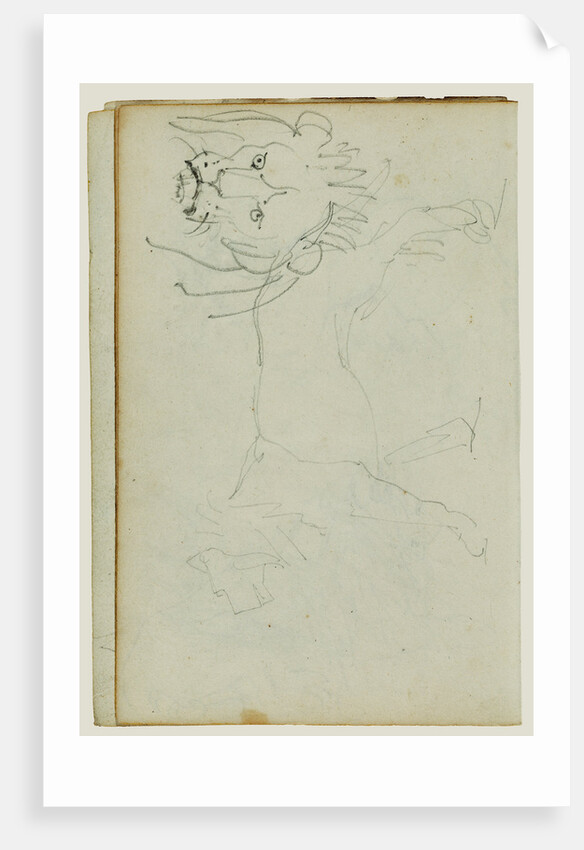 Lion walking, face of lion by Théodore Géricault