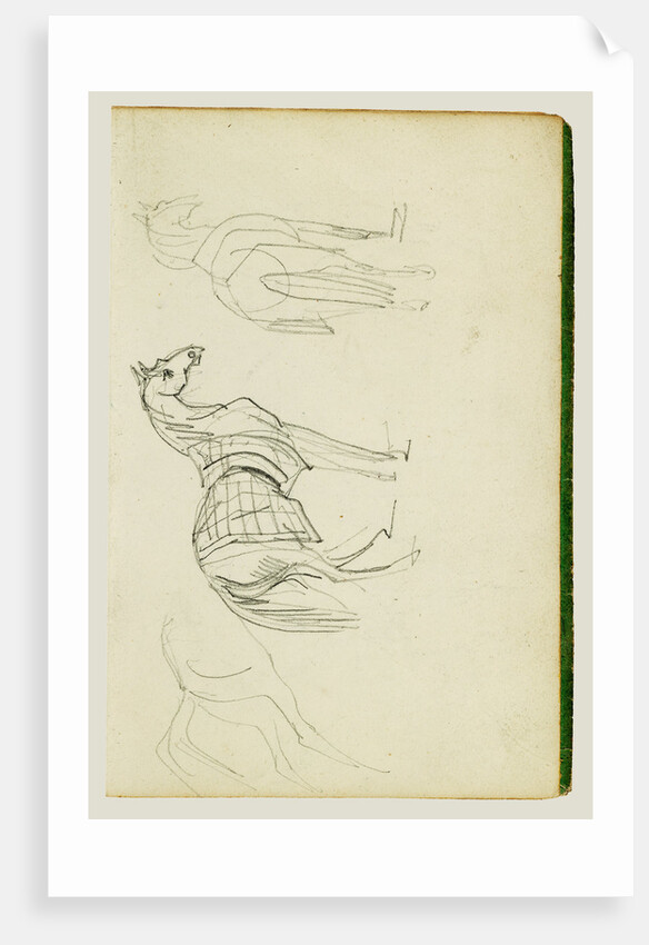 Three horse studies by Théodore Géricault