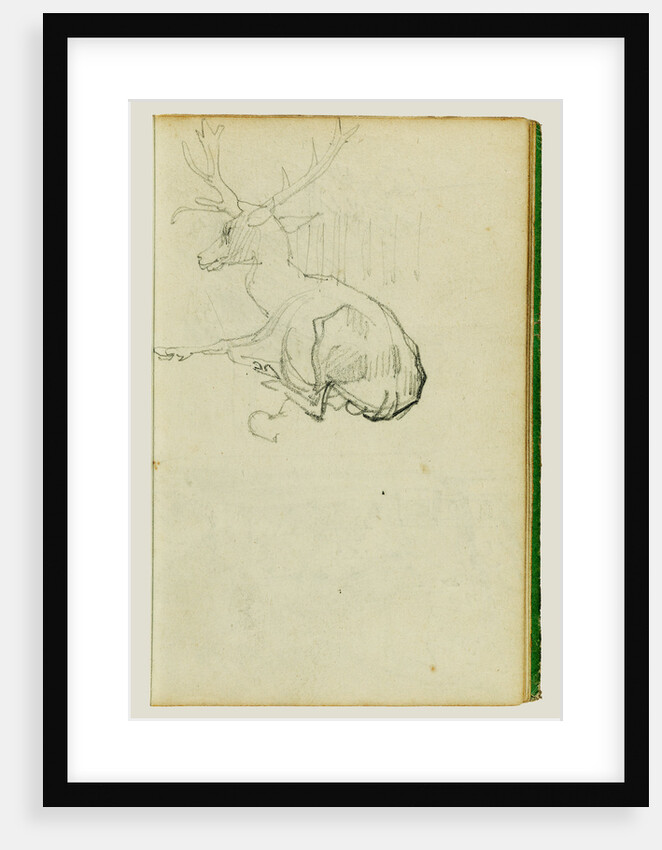 Seated Stag by Théodore Géricault