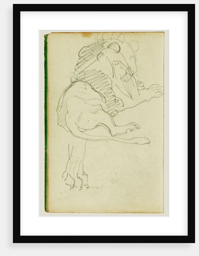 Seated lion by Théodore Géricault