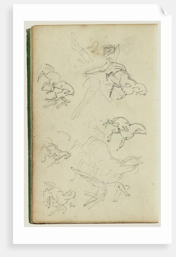 Six studies for man beside a rearing horse by Théodore Géricault