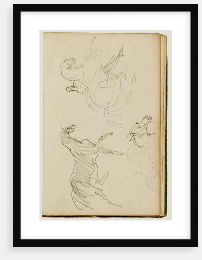 Three horse studies by Théodore Géricault