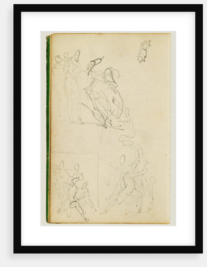 Three compositional studies of figure group by Théodore Géricault
