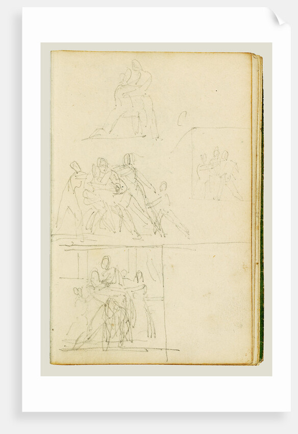 Four compositional studies for a group of figures by Théodore Géricault