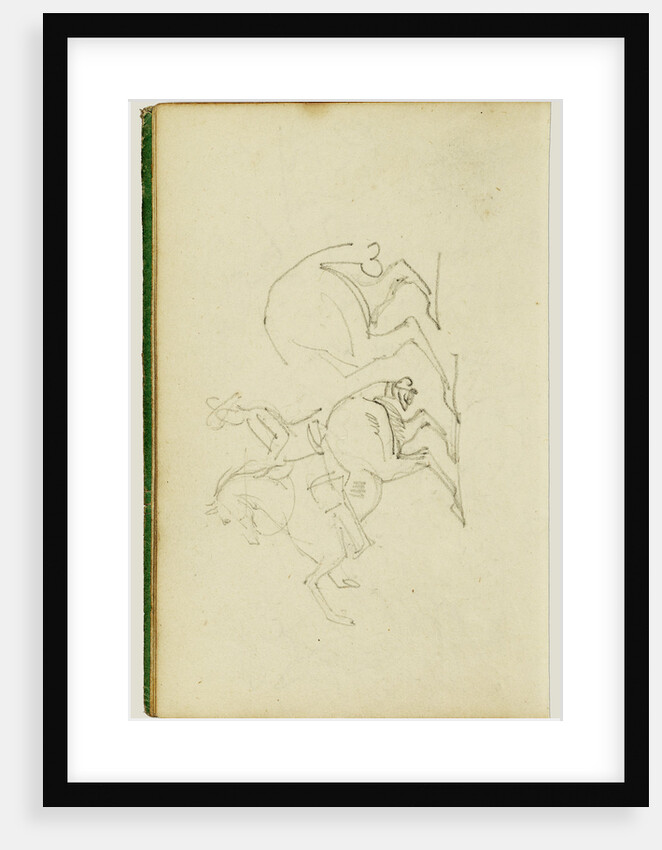 Man on a rearing horse, study of hind legs of horse by Théodore Géricault