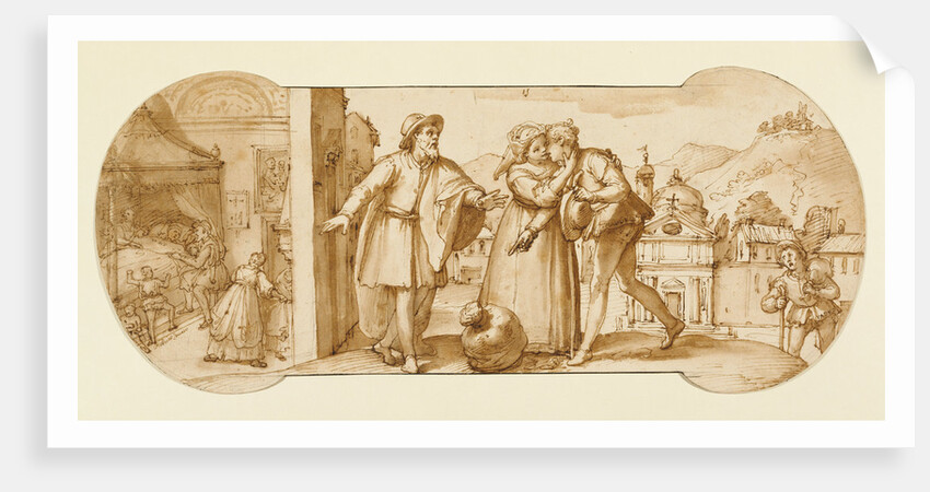 Taddeo Returning Home with the Sack of Stones and in Bed Recovering from His Fever by Federico Zuccaro