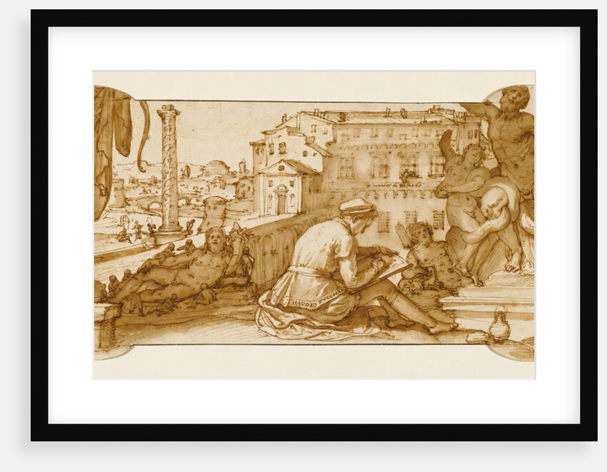 Taddeo in the Belvedere Court in the Vatican Drawing the Laocoön by Federico Zuccaro