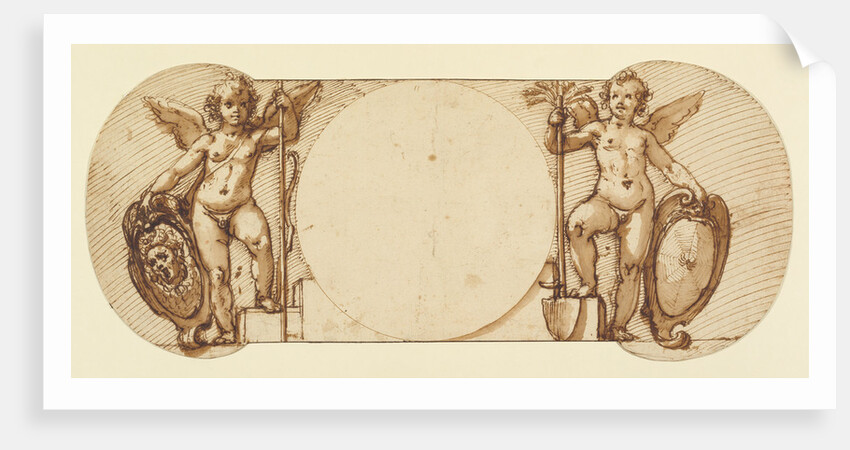 Two Child Angels, Symbolizing Patience and Industry by Federico Zuccaro