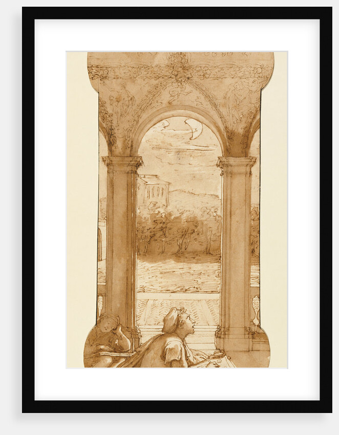 Taddeo Copying Raphael's Frescoes in the Loggia of the Villa Farnesina, Where He is Also Represented Asleep by Federico Zuccaro