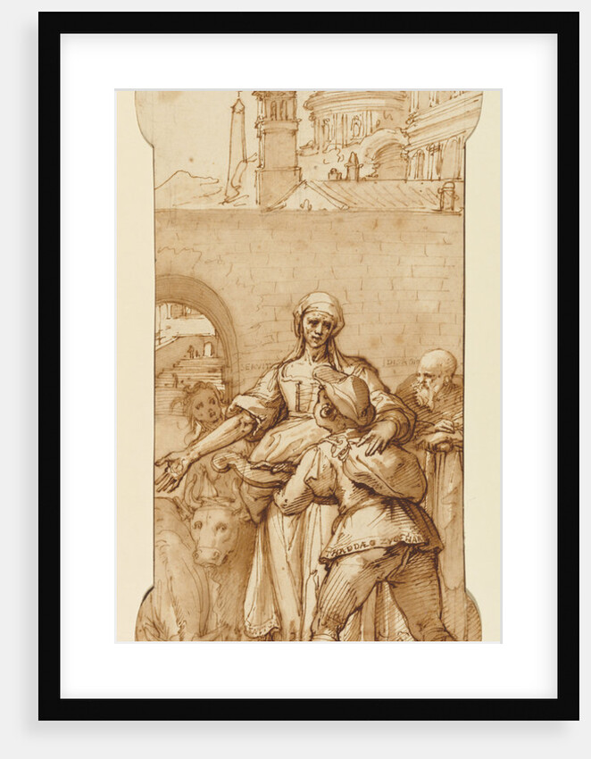 Taddeo at the Entrance to Rome Greeted by Toil, Servitude, and Hardship, and by Obedience and Patience (the Ass and Ox) by Federico Zuccaro