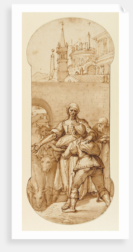 Taddeo at the Entrance to Rome Greeted by Toil, Servitude, and Hardship, and by Obedience and Patience (the Ass and Ox) by Federico Zuccaro