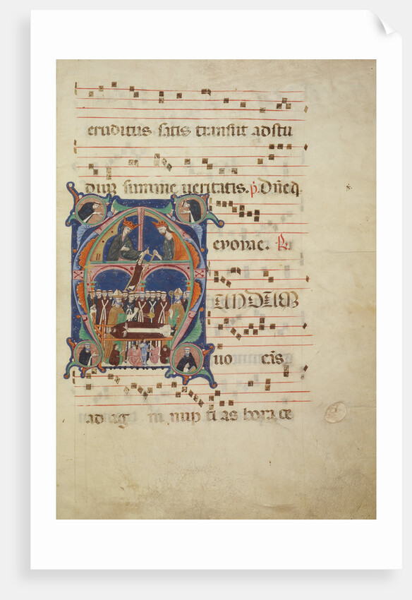 Initial M: The Death of Saint Dominic by Bolognese Illuminator of the First Style