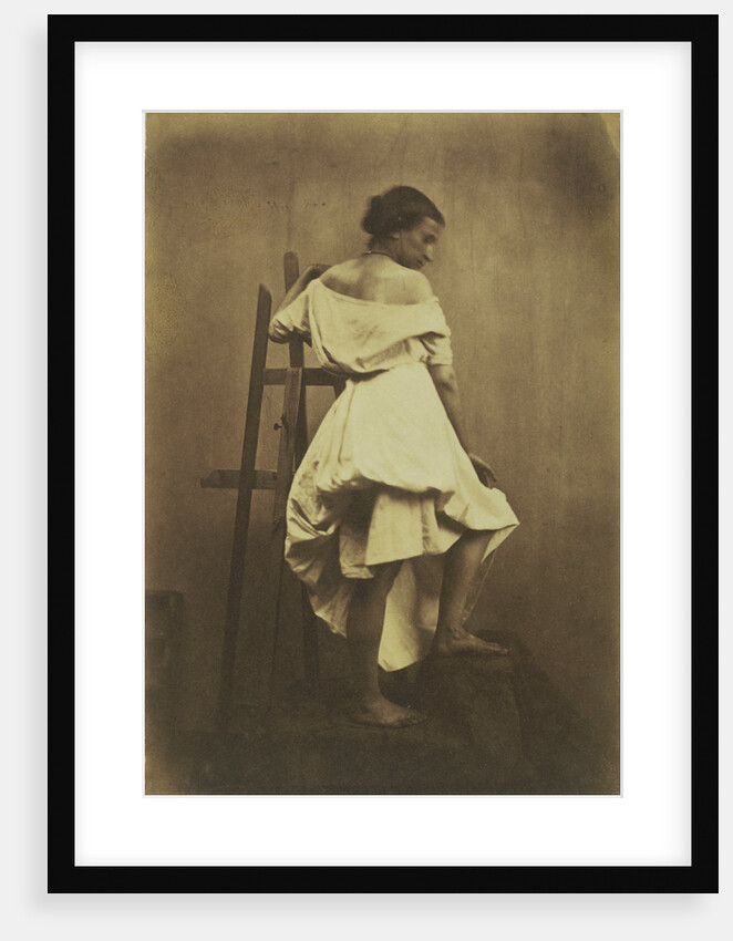 Model in White Dress with Easel by Franck Chavassaigne