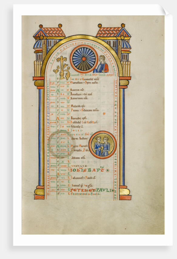 June Calendar Page with Junius Brutus (?) and Zodiacal Sign of Gemini by Anonymous