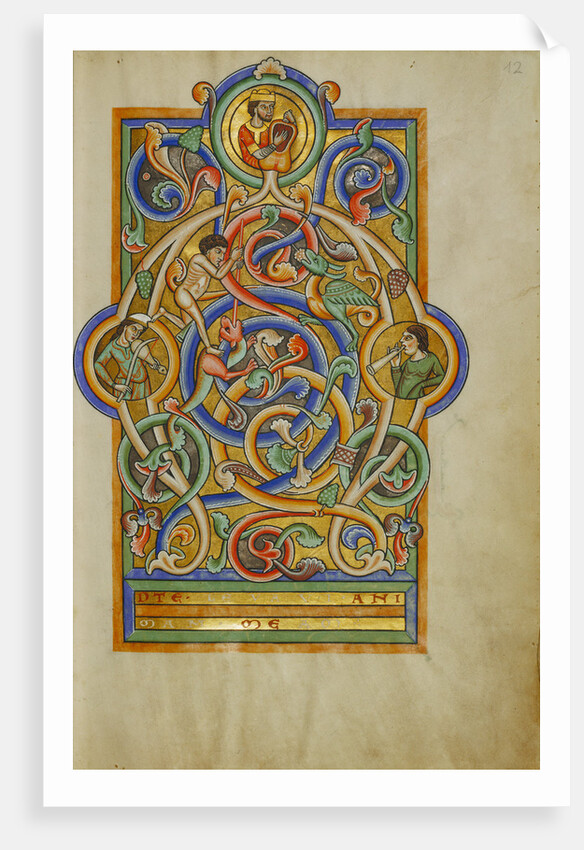 Initial A: David and Companion Musicians by Anonymous