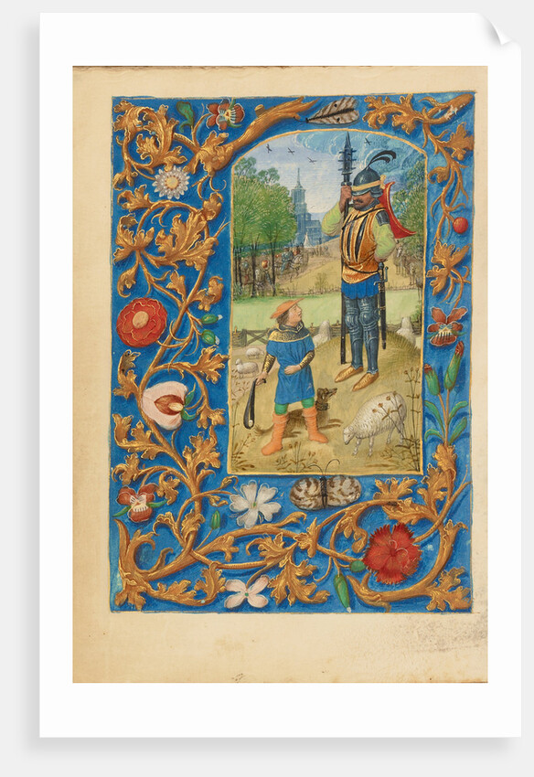 David and Goliath by Master of the Dresden Prayer Book