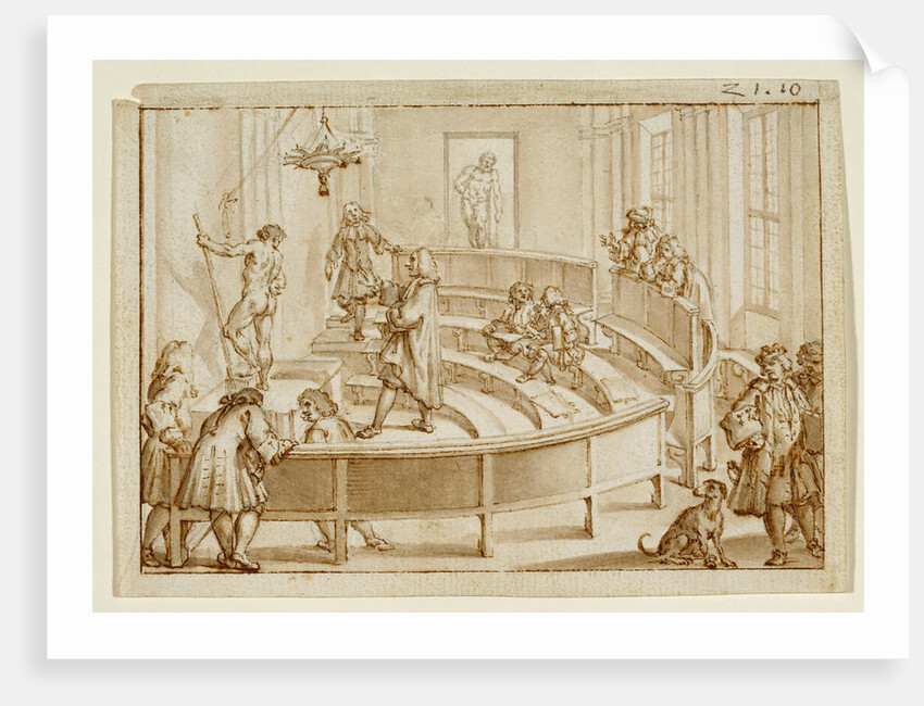 The Accademia Clementina Bologna, with a Nude Being Positioned by the Drawing Master, the Farnese Hercules beyond by Giampietro Zanotti