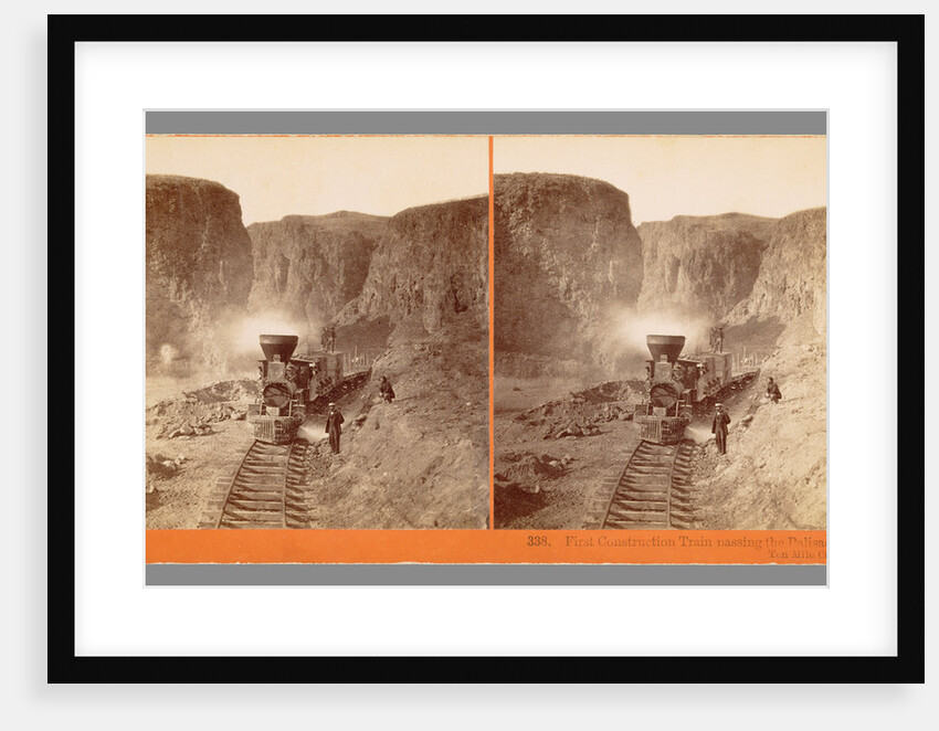 First Construction Train passing the Palisades, Ten Mile Cañon by Alfred A. Hart