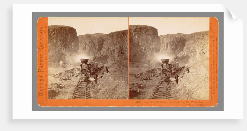 First Construction Train passing the Palisades, Ten Mile Cañon by Alfred A. Hart