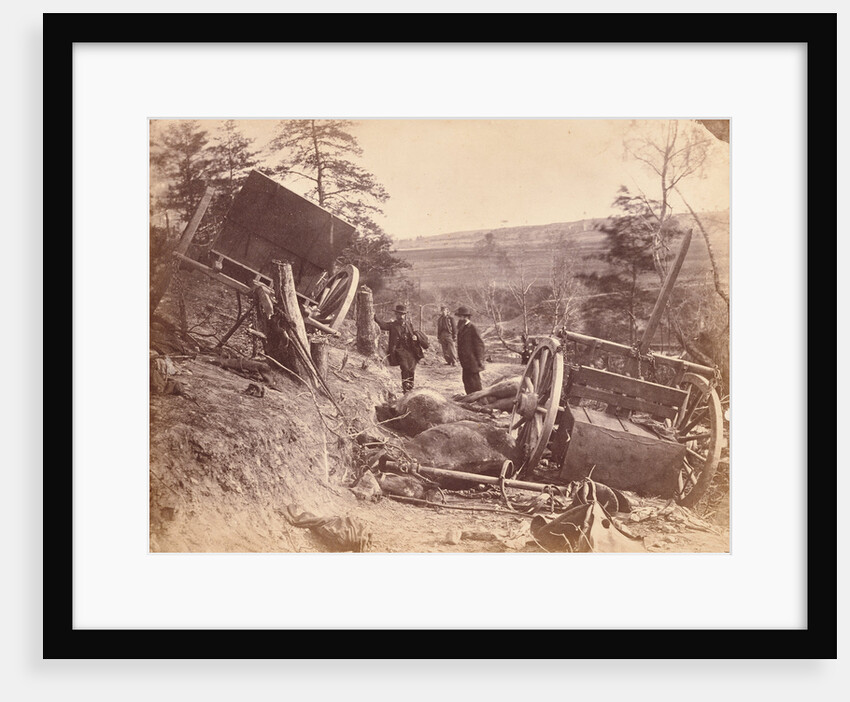 Scene of Battle, Fredericksburg, Virginia Caissons destroyed by Federal shells by A.J. Russell