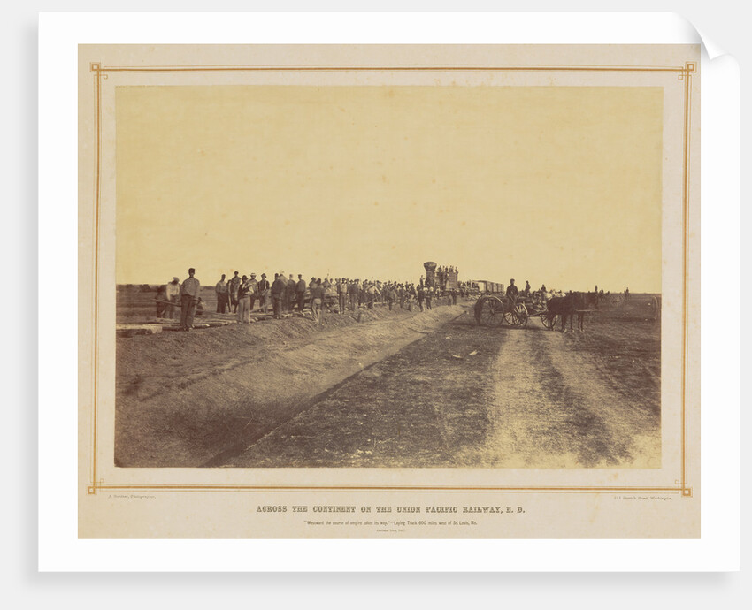 Westward The Course of Empire Takes Its Way: Laying Track 600 Miles West of St. Louis, Missouri by Alexander Gardner