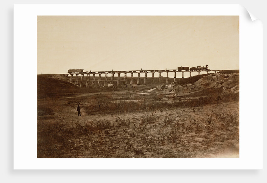 Trestle Bridge Near Fort Harker, Kansas by Alexander Gardner