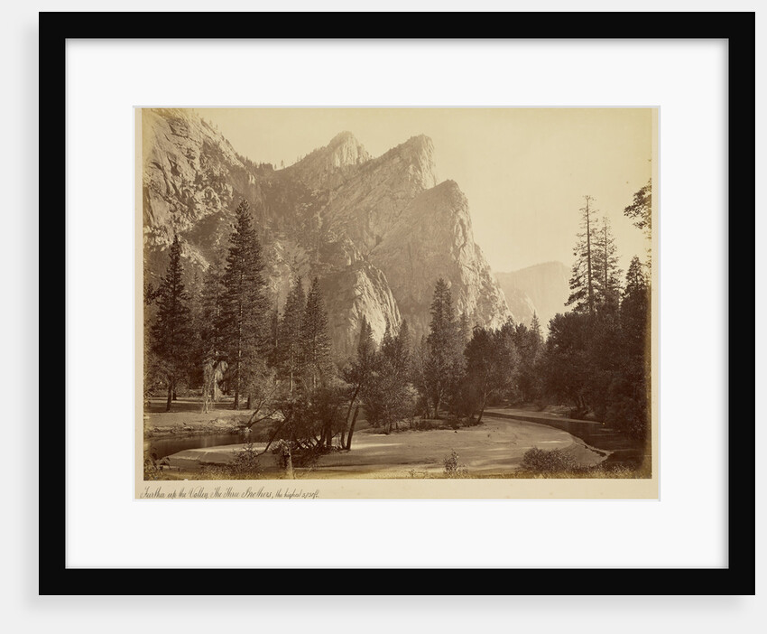 Further Up the Valley. The Three Brothers, the highest, 3,830 ft. by Carleton Watkins