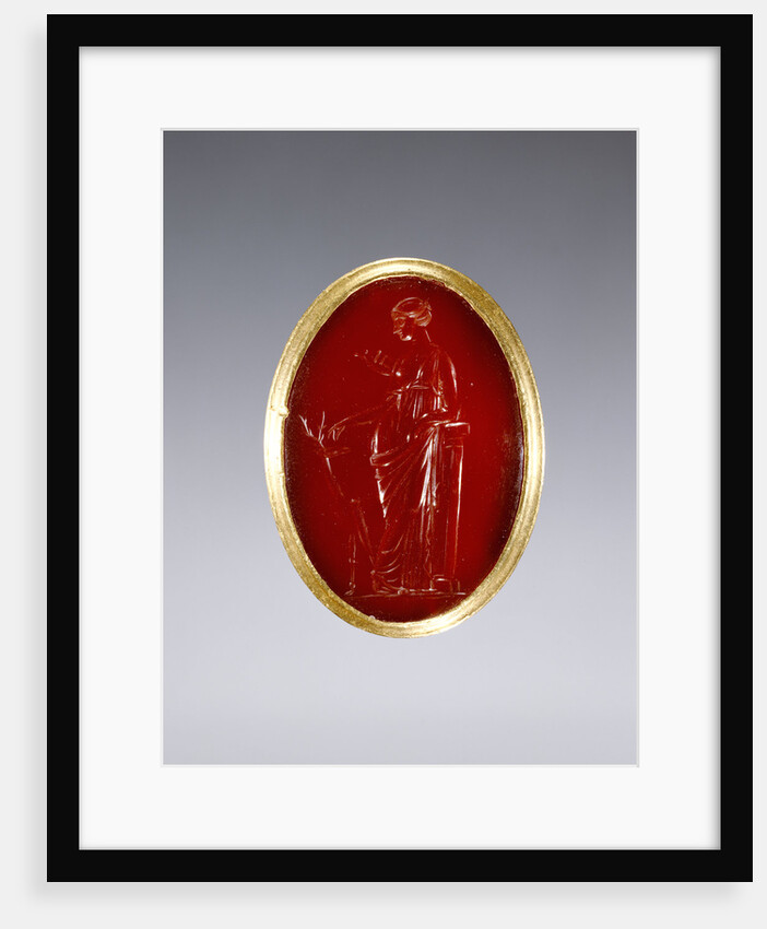 Ring inset with intaglio representing Artemis by Anonymous