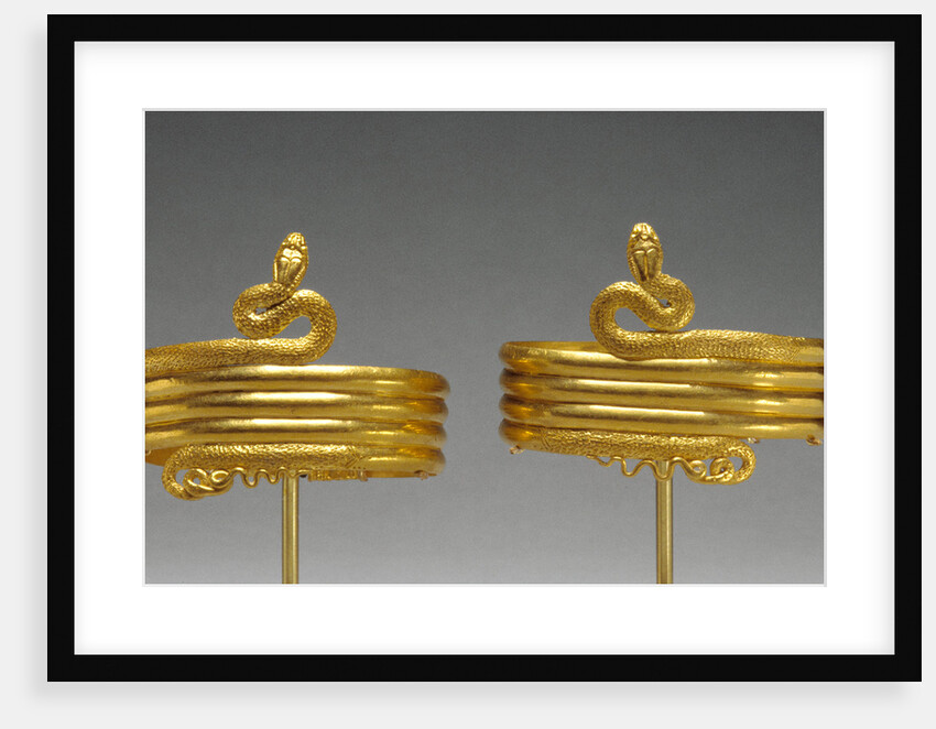 Pair of upper arm bracelets in the form of a coiled snake by Anonymous