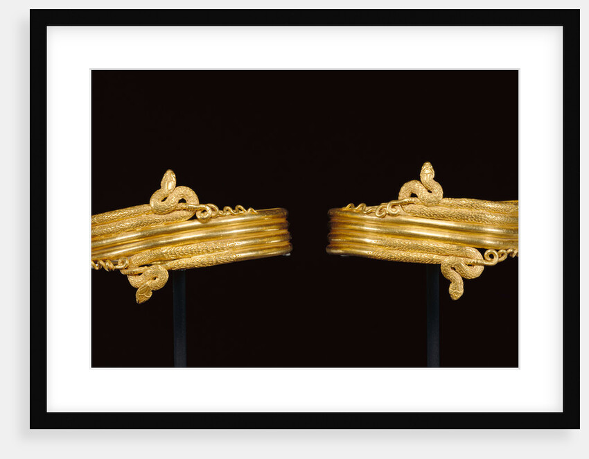 Pair of wrist bracelets in the form of coiled snakes by Anonymous