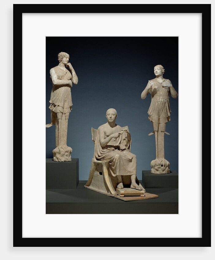 Sculptural Group of a Seated Poet and Sirens (2) with unjoined fragmentary curls (304) by Anonymous