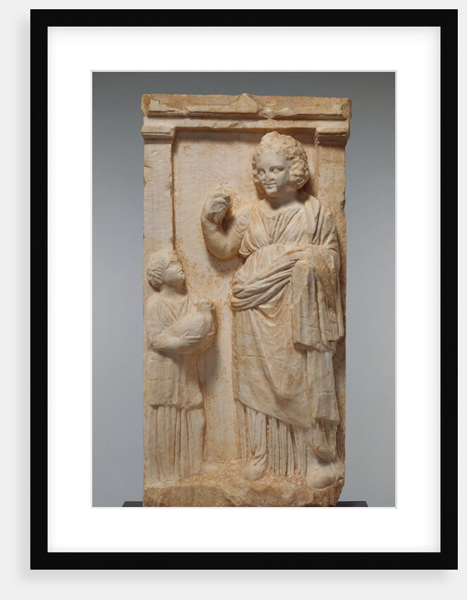 Grave Naiskos of Demainete with an Attendant Holding a Partridge by Anonymous